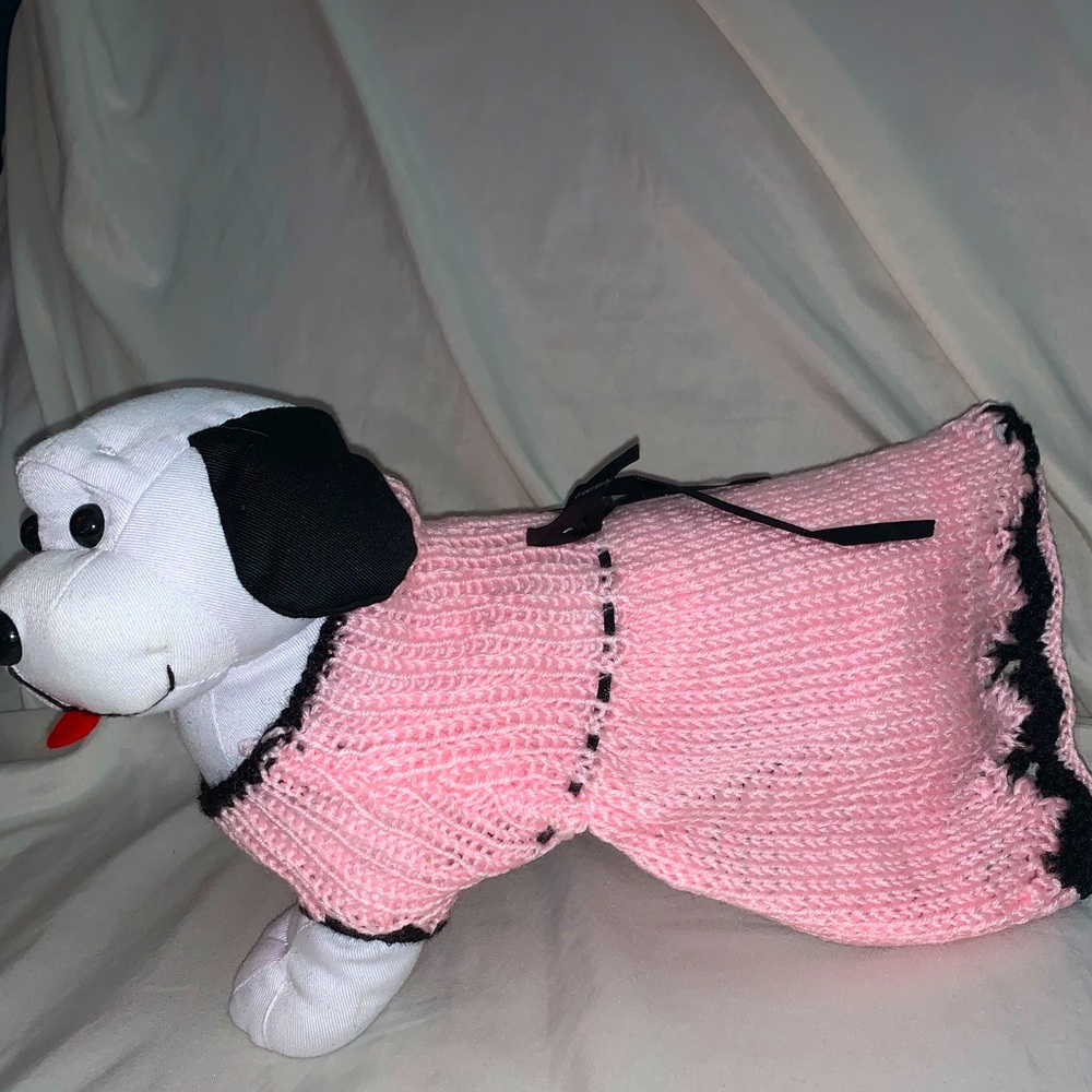 Pink Crocheted Doggie Sweater - Dog Clothes - New